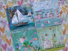 Mila Marquis 4er Set Postkarten Glitter quadratisch