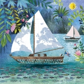 Mila Marquis Postkarte Segelboot quadratisch